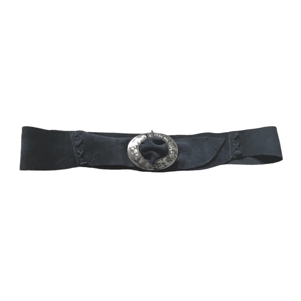 Boho Handmade Black Suede Belt One Size